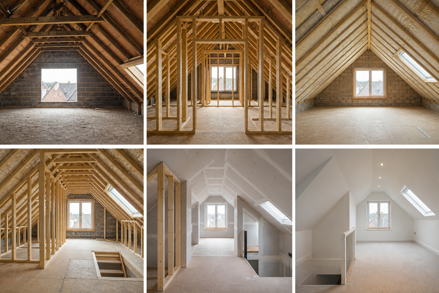 Loft conversion construction progress on a Hertfordshire home